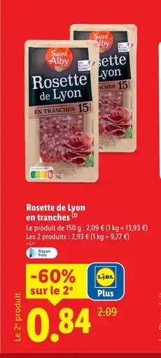 Lidl Rosette de Lyon tranches offre