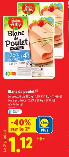 Lidl Blanc de poulet offre