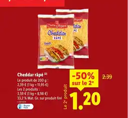 Lidl Cheddar râpé offre