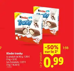 Lidl KINDER tronky offre