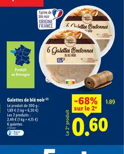 Lidl Galettes de blé noir offre