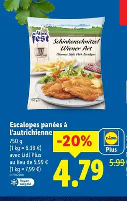 Lidl Escalopes panées à l'autrichienne offre