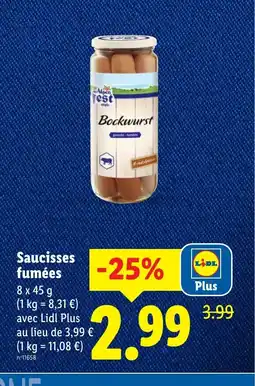 Lidl Saucisses fumées offre