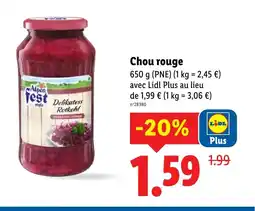 Lidl Chou rouge offre