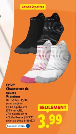 Lidl CRIVIT Chaussettes de course Premium offre