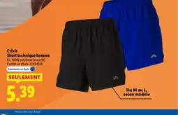 Lidl CRIVIT Short technique homme offre