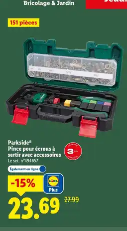 Lidl PARKSIDE Pince pour écrous à sertir avec accessoires offre