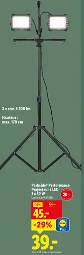 Lidl PARKSIDE Performance Projecteur à LED 2 x 50 W offre