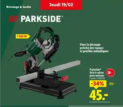 Lidl PARKSIDE Scie à ruban pour métaux offre