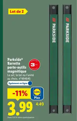 Lidl PARKSIDE Barrette porte-outils magnétique offre