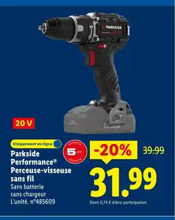 Lidl PARKSIDE Performance Perceuse-visseuse sans fil offre