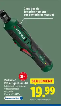 Lidl PARKSIDE Clé à cliquet sans fil offre