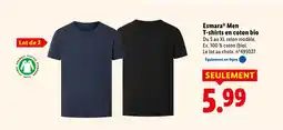 Lidl ESMARA Men T-shirts en coton bio offre