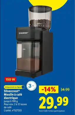 Lidl SILVERCREST Moulin à café électrique offre