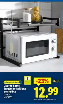 Lidl LIVARNO HOME Étagère métallique extensible offre