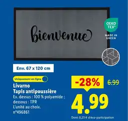 Lidl LIVARNO Tapis antipoussière offre