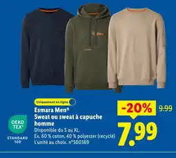 Lidl ESMARA Men Sweat ou sweat à capuche homme offre