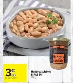 Carrefour BIRABEN Haricots cuisinés offre