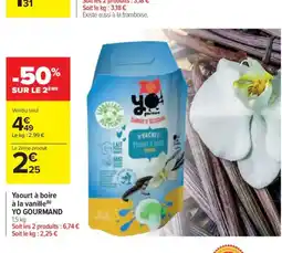 Carrefour YO GOURMAND Yaourt à boire à la vanille offre
