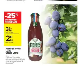 Carrefour VALLÉE VERTE Nectar de prunes Lovita offre
