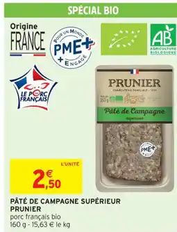 Intermarché Hyper PRUNIER Pâté de campagne supérieur offre