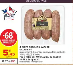 Intermarché Hyper GALIBIER 4 diots précuits nature offre