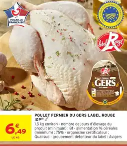 Intermarché Hyper Poulet fermier du gers label rouge igp offre