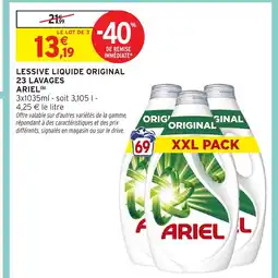 Intermarché Hyper ARIEL Lessive liquide original 23 lavages offre