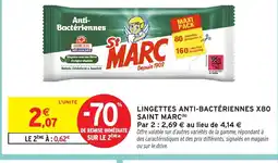 Intermarché Hyper SAINT MARC Lingettes anti-bactériennes x80 offre