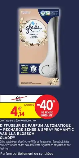 Intermarché Hyper GLADE Diffuseur de parfum automatique + recharge sense & spray romantic vanilla blossom offre