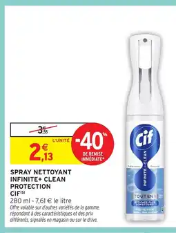 Intermarché Hyper CIF Spray nettoyant infinite+ clean protection offre