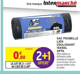 Intermarché Hyper APTA Sac poubelle lien coulissant offre