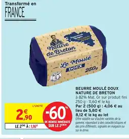 Intermarché Hyper NATURE DE BRETON Beurre moulé doux offre