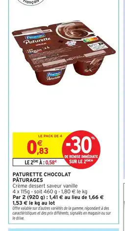 Intermarché Hyper PÂTURAGES Paturette chocolat offre