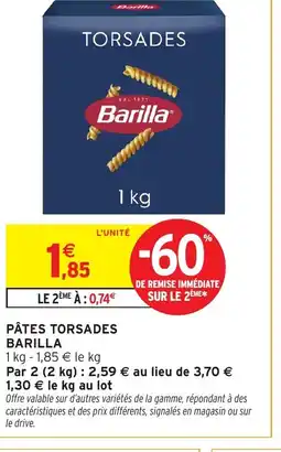 Intermarché Hyper BARILLA Pâtes torsades offre
