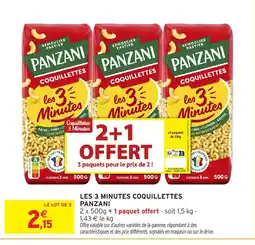 Intermarché Hyper PANZANI Les 3 minutes coquillettes offre