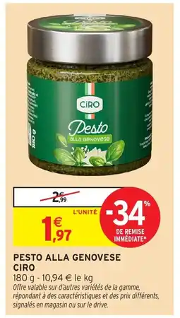 Intermarché Hyper CIRO Pesto alla genovese offre