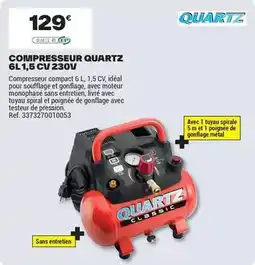 Brico Dépôt Quartz - compresseur 6l 1,5 cu 230v offre