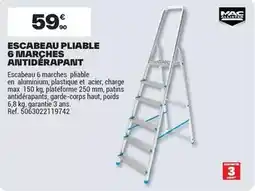 Brico Dépôt Mac allister - escabeau pliable 6 marches antidérapant offre