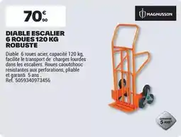 Brico Dépôt Magnusson - diable escalier 6 roues 120 kg robuste offre