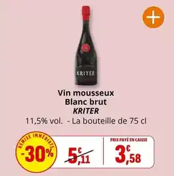 Coccinelle Express Kriter - vin mousseux blanc brut offre