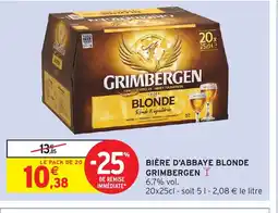 Intermarché Hyper GRIMBERGEN Bière d'abbaye blonde offre