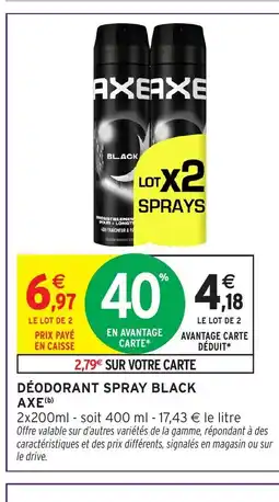 Intermarché Hyper AXE Déodorant spray black offre