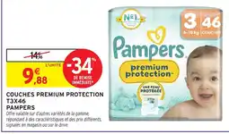Intermarché Hyper PAMPERS Couches premium protection t3x46 offre