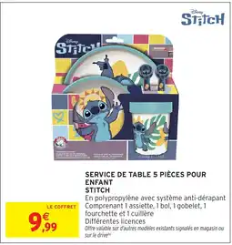 Intermarché Hyper DISNEY STITCH Service de table 5 pièces pour enfant offre