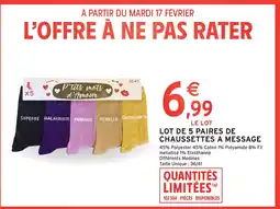 Intermarché Hyper Lot de 5 paires de chaussettes a message offre