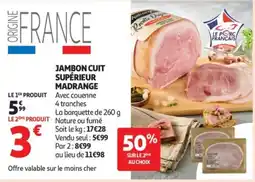 Auchan MADRANGE Jambon cuit supérieur offre