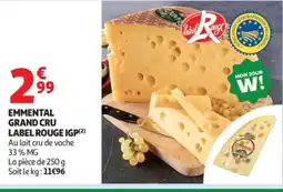 Auchan Emmental grand cru label rouge igp offre