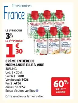 Auchan ELLE & VIRE Crème entière de normandie offre
