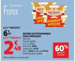 Auchan PRÉSIDENT Beurre gastronomique doux offre